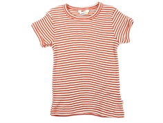 Joha t-shirt merino wool/silk red stripes